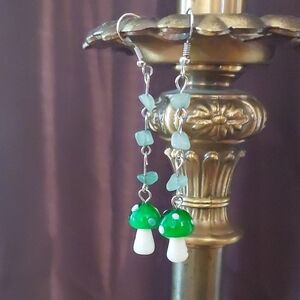 Glass Mushroom Earrings